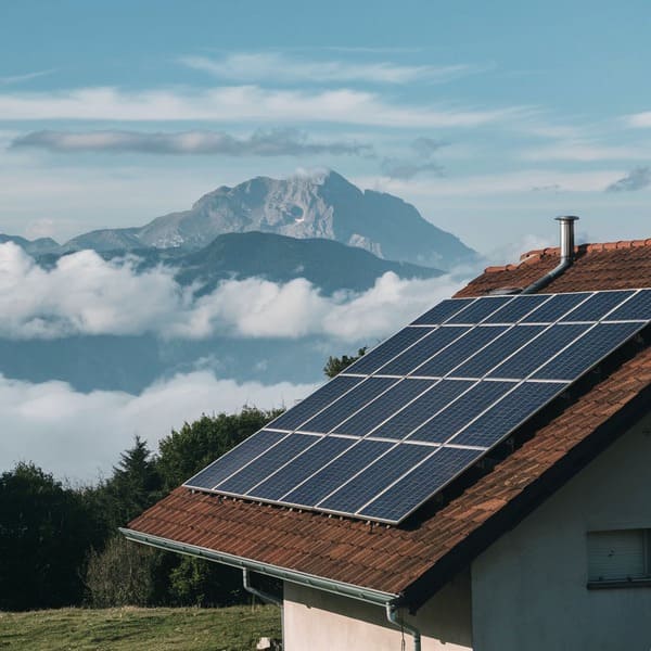 Tejado con instalación fotovoltaica